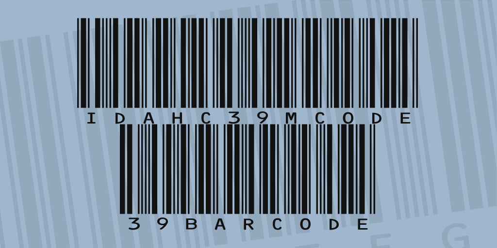 IDAHC39M Code 39 Barcode illustration 1