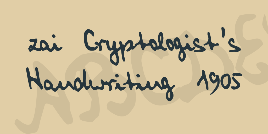 zai Cryptologist's Handwriting 1905 illustration 2