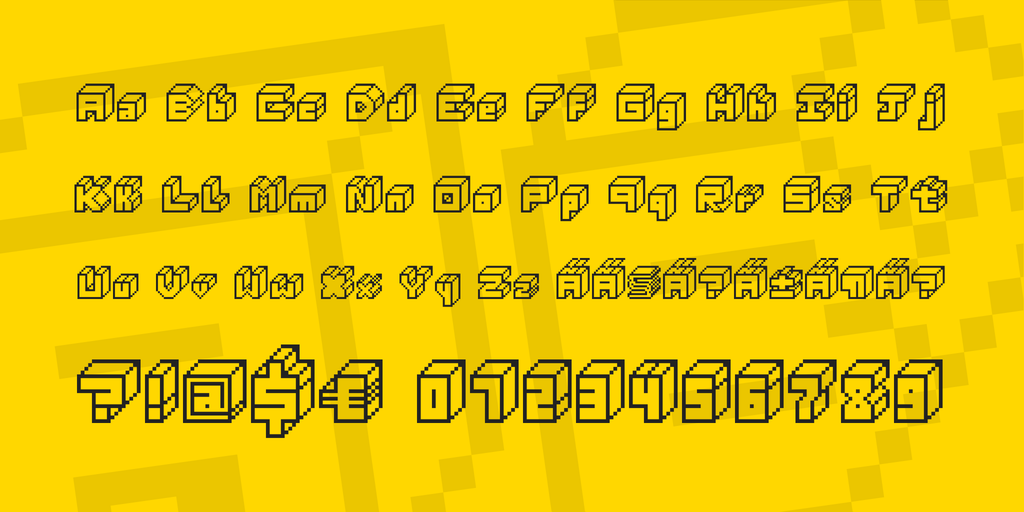 3D Thirteen Pixel Fonts illustration 3