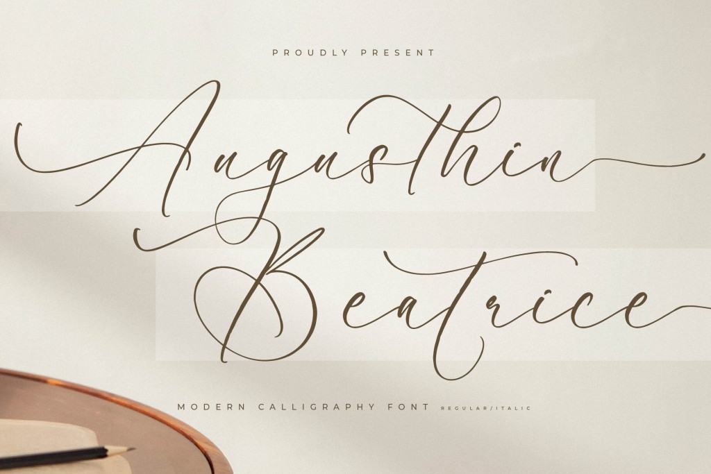 Augusthin Beatrice DEMO VERSION Font Family · 1001 Fonts