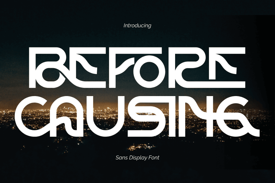 BEFORE CAUSING DEMO Font · 1001 Fonts