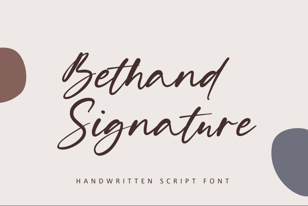 Bethand Signature Font · 1001 Fonts