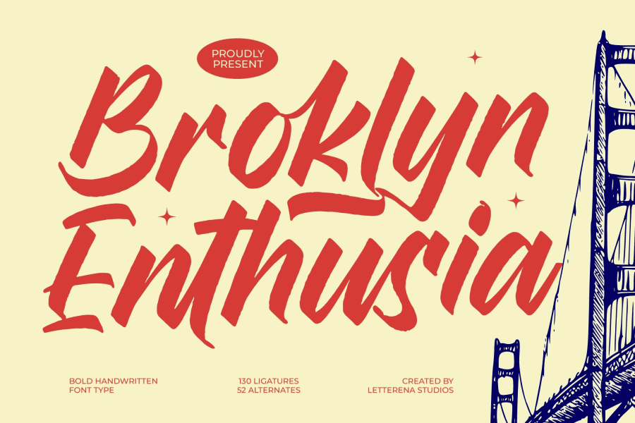 Broklyn Enthusia DEMO VERSION Font · 1001 Fonts