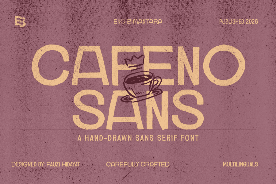 Cute Display Lettering Cafeno Trial Font · 1001 Fonts
