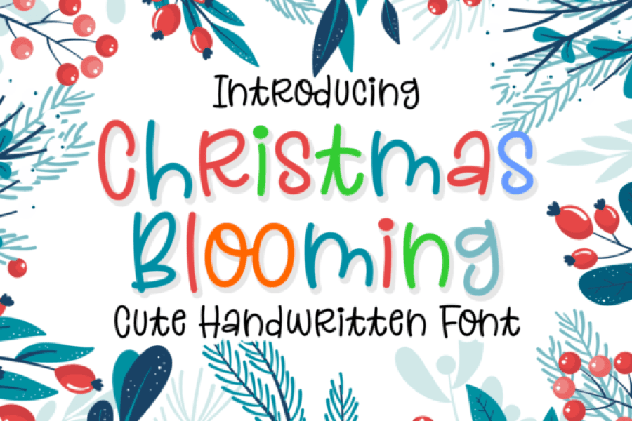 Cute Display Lettering Christmas Blooming Font · 1001 Fonts