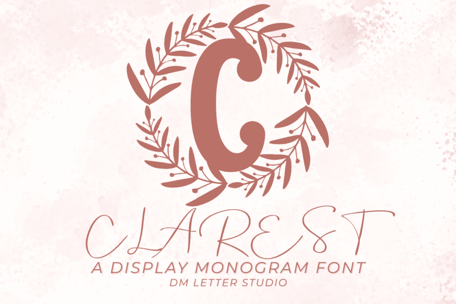 Clare Lettering Styles Clarest Monogram Font · 1001 Fonts