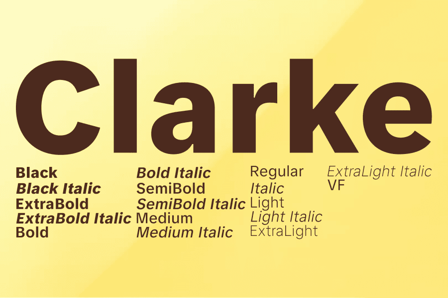 Clarke Font Family · 1001 Fonts