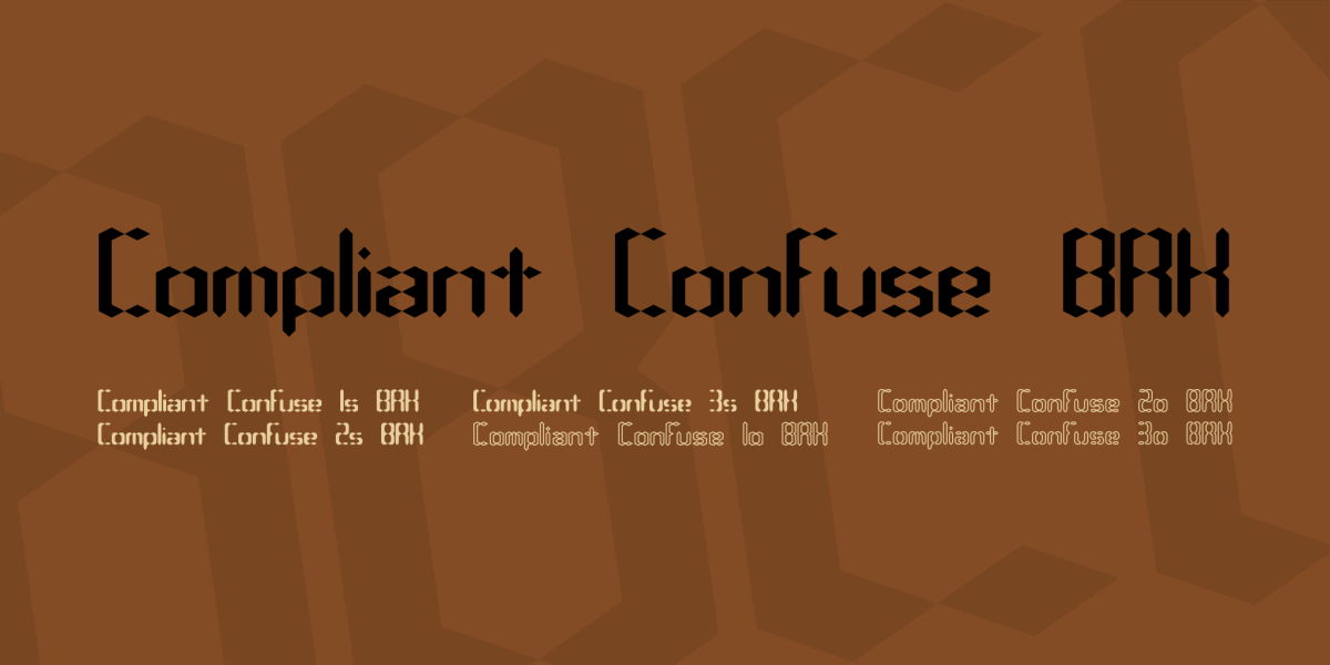 Compliant Confuse BRK Font Family · 1001 Fonts