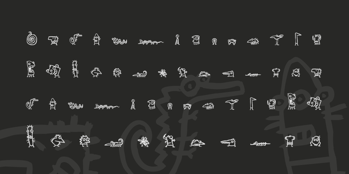 1 Free Caps Only, Dingbat, Monster Font · 1001 Fonts