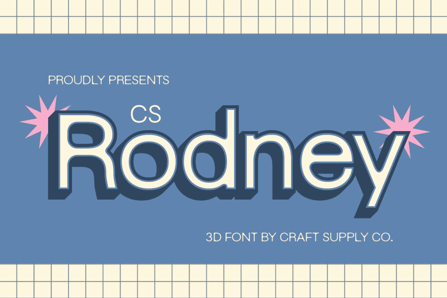 Rodney Text CS Rodney Extrude Right Demo Font · 1001 Fonts