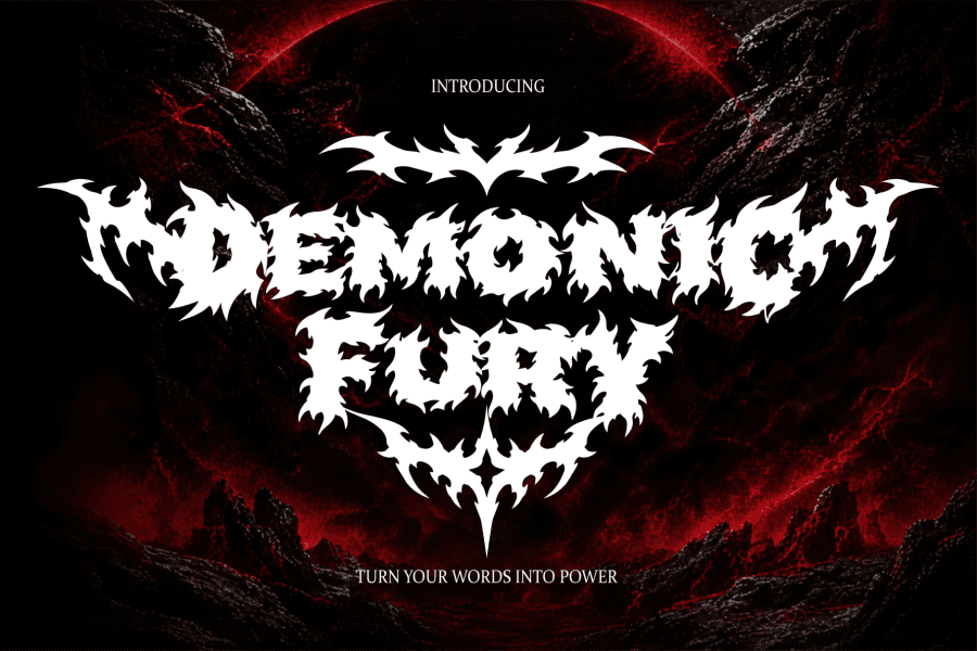 Cute Display Lettering Demonic Fury Font Family · 1001 Fonts