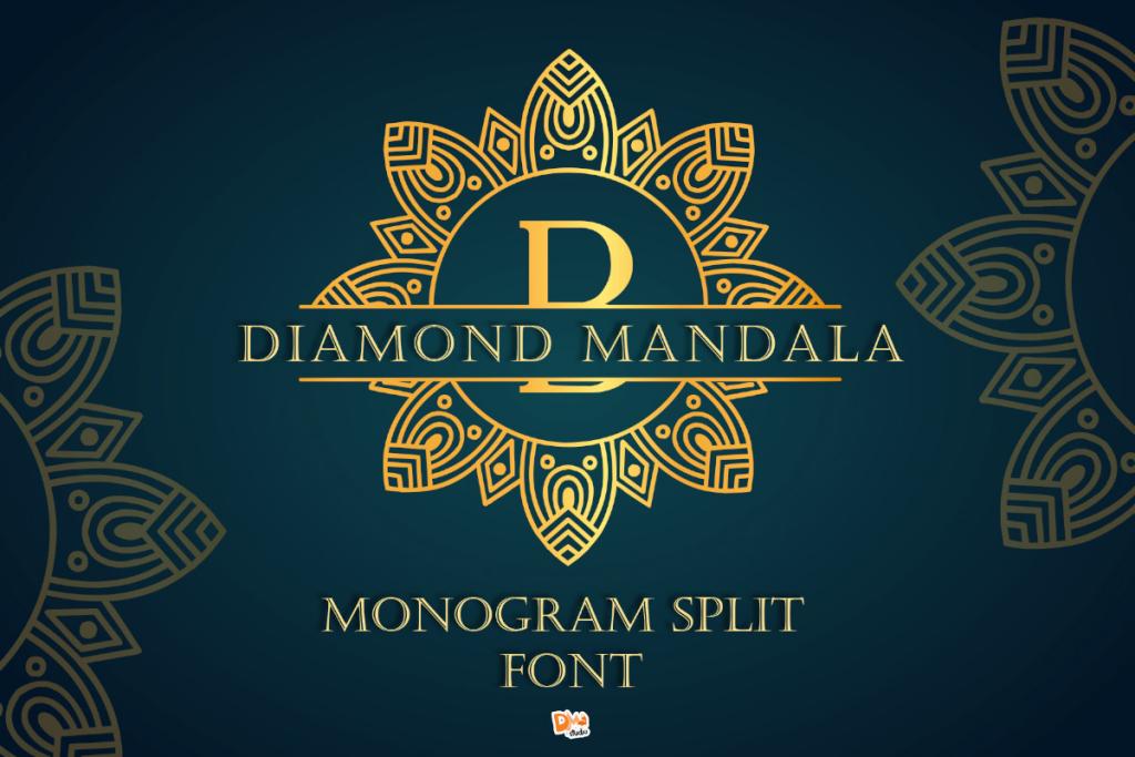 Diamond mandala monogram illustration 5