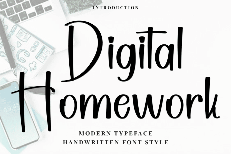 Digital Homework Font · 1001 Fonts