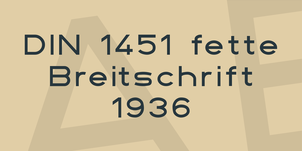 DIN 1451 fette Breitschrift 1936 illustration 1