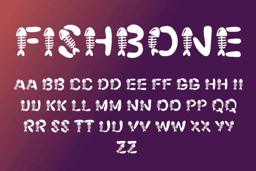 1 Free Bone, Fish Font · 1001 Fonts