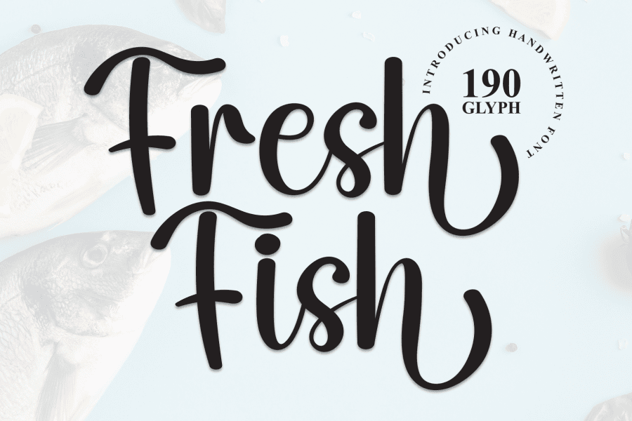 Fish Text Style Fresh Fish Font · 1001 Fonts