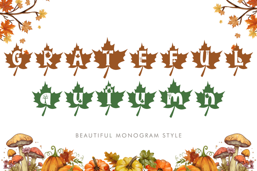 Fall Letters Font R Grateful Autumn Demo Font · 1001 Fonts