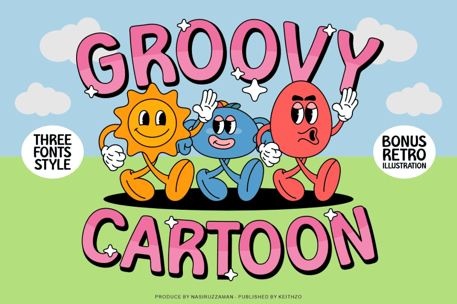 Groovy Cartoon Round Font · 1001 Fonts