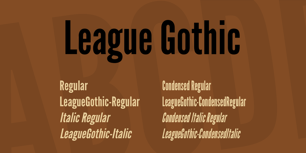 League Gothic illustration 7