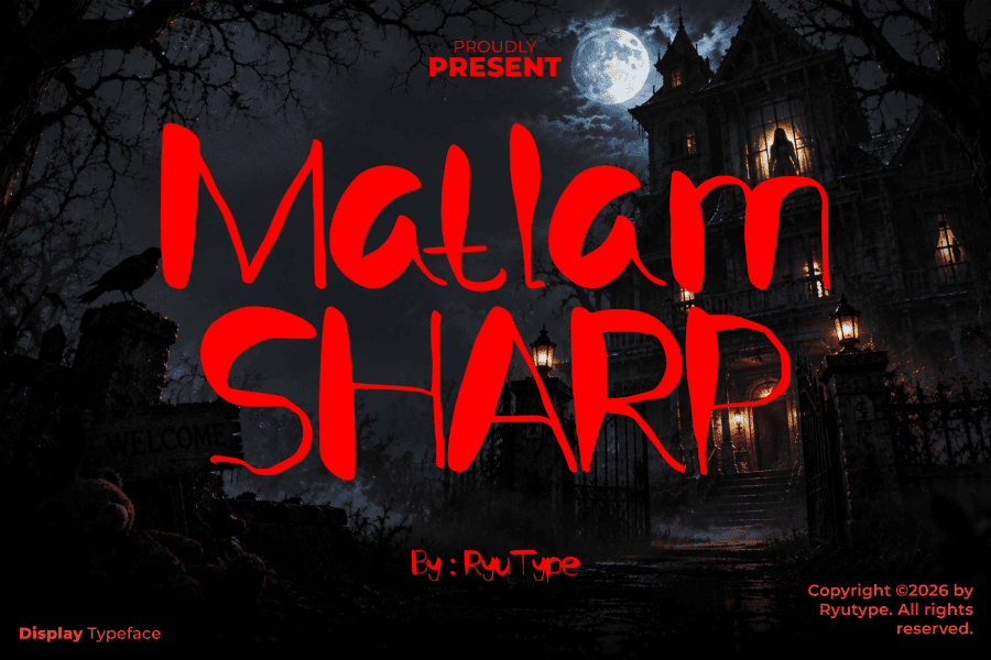 Large Fancy Script Letters Matlam Sharp Font · 1001 Fonts