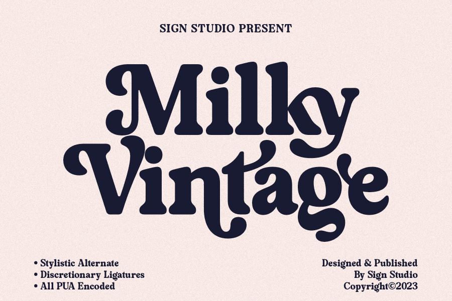 Milky Vintage Font · 1001 Fonts