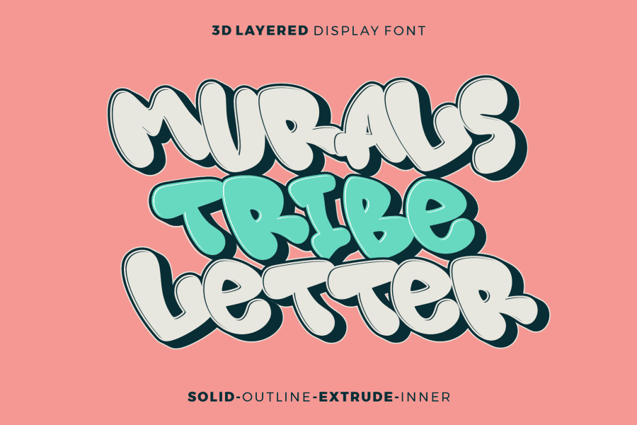 Murals Tribe Letter Font Family · 1001 Fonts