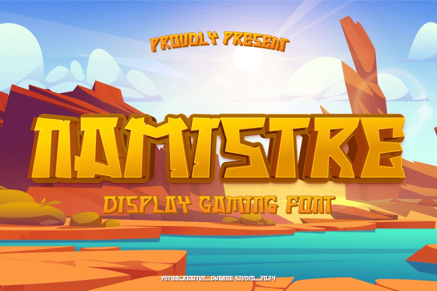 19 Free Bitmap Fun Game Headline - Namistre Font 4 Large