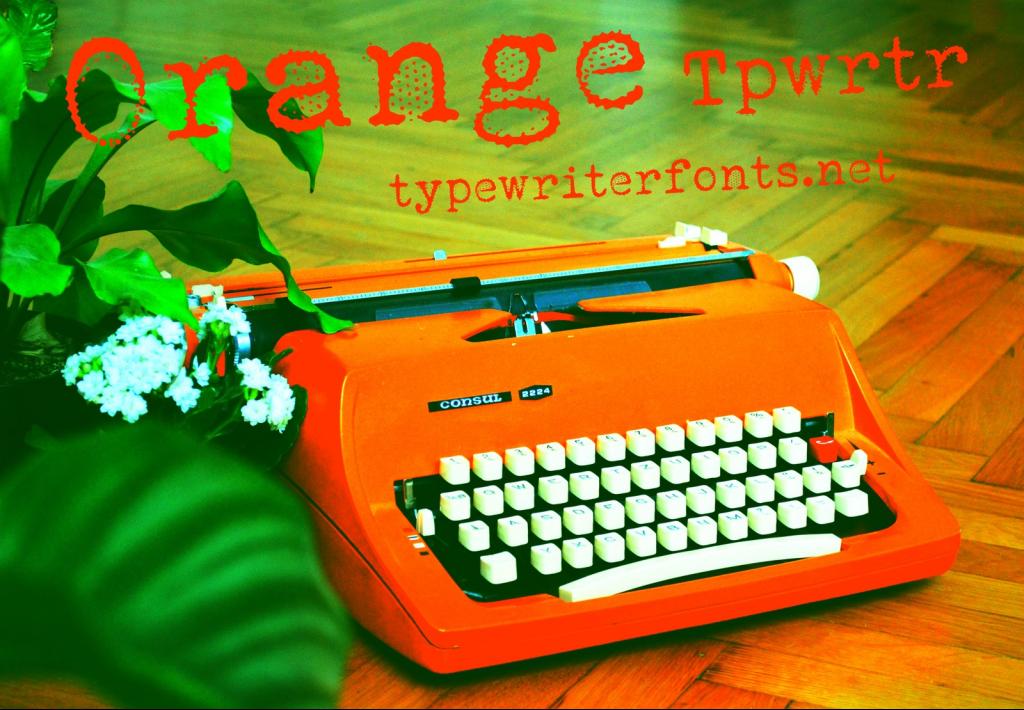 Orange Typewriter illustration 12