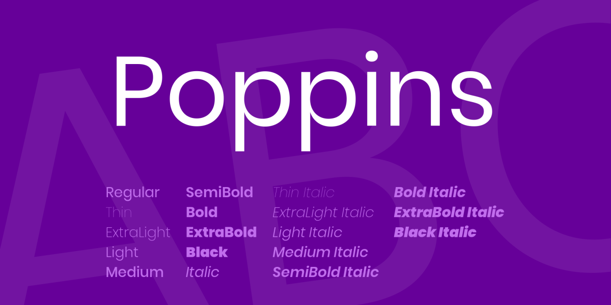 Poppins Font Family · 1001 Fonts
