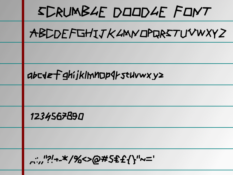 Scruff Let Scrumble_Doodle Font · 1001 Fonts