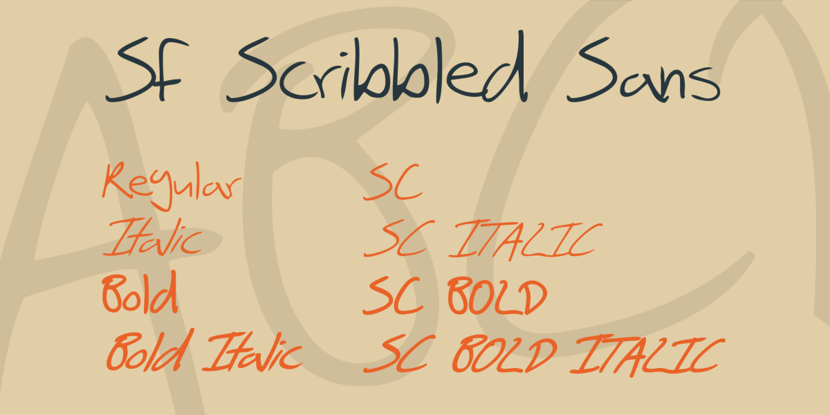 SF Scribbled Sans Font Family · 1001 Fonts