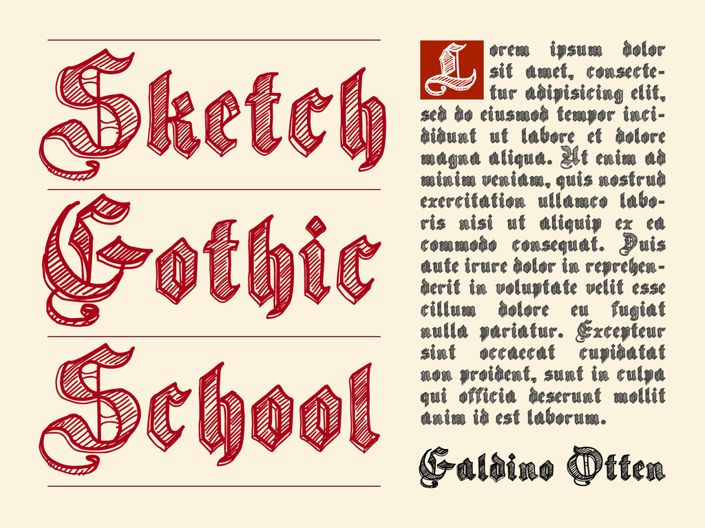 Sketch Gothic School illustration 1