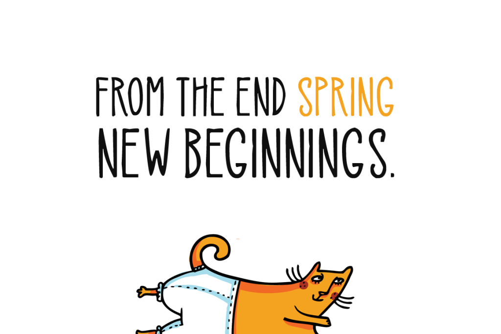 Spring Cats illustration 2