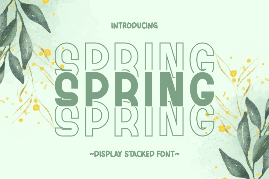 Spring In Ransom Font Spring Stacked Font · 1001 Fonts