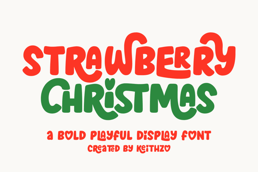 Cute Display Lettering Strawberry Christmas Font · 1001 Fonts