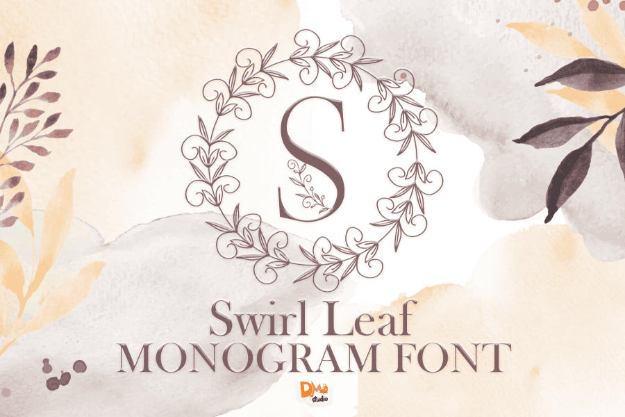 Swirl Leaf Monogram Font · 1001 Fonts