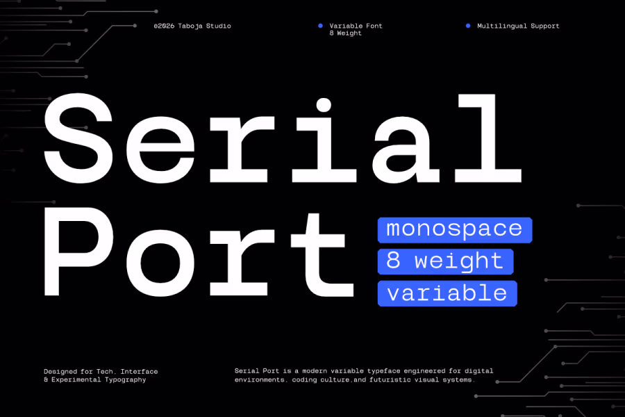 TBJ Serial Port Monospace by Taboja Studio — Free Font Download | NoBadFonts