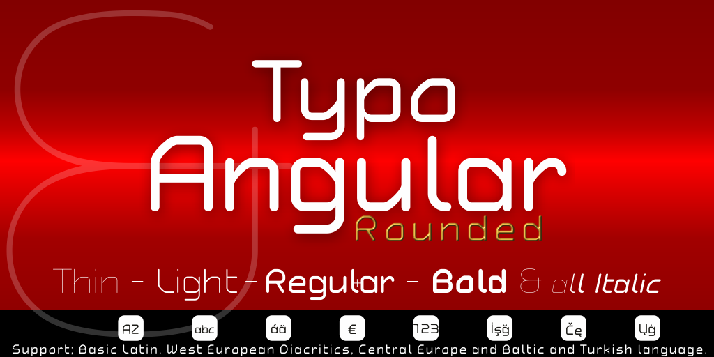 Typo Angular Rounded illustration 6