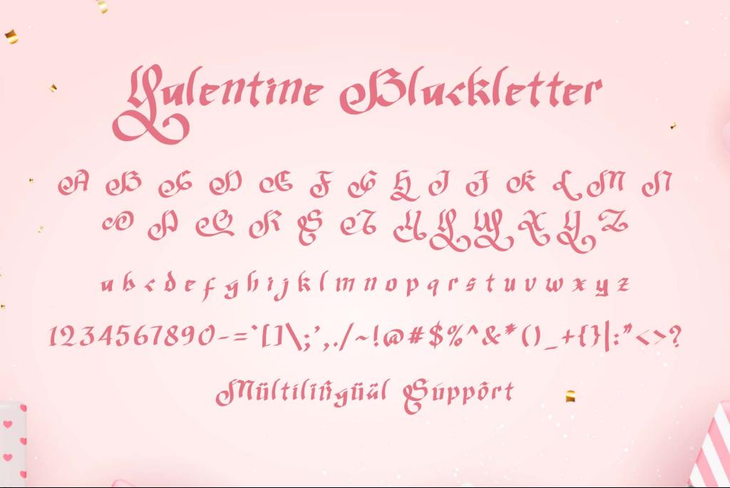 Valentine Blackletter Demo illustration 4