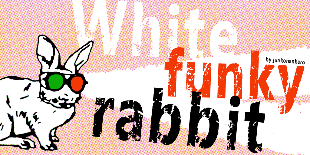 White funky rabbit illustration 2