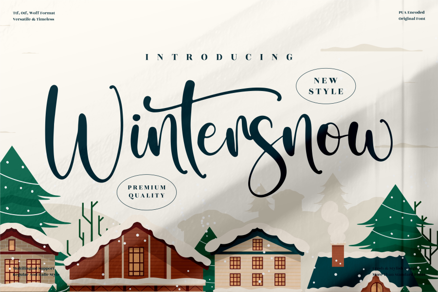 First Snow Script Font Wintersnow Font Family · 1001 Fonts