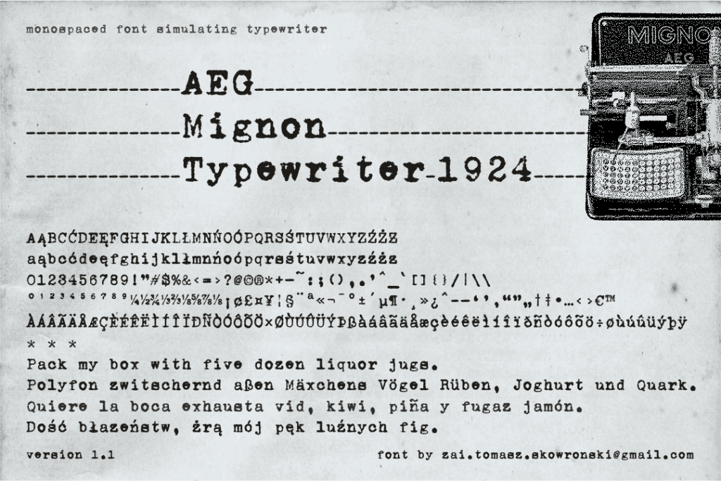 zai AEG Mignon Typewriter 1924 illustration 1
