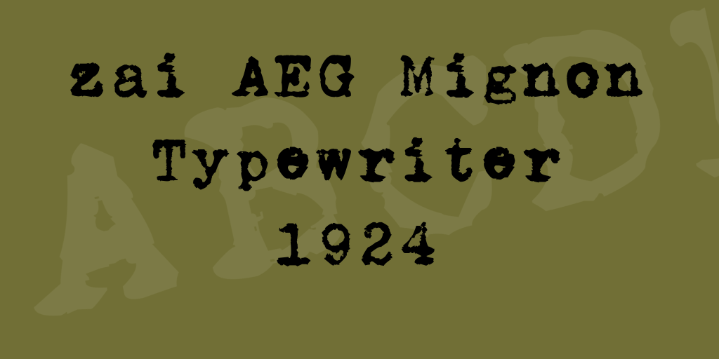 zai AEG Mignon Typewriter 1924 illustration 2