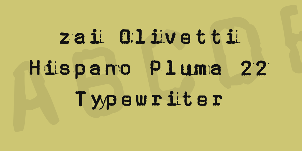 zai Olivetti Hispano Pluma 22 Typewriter illustration 2