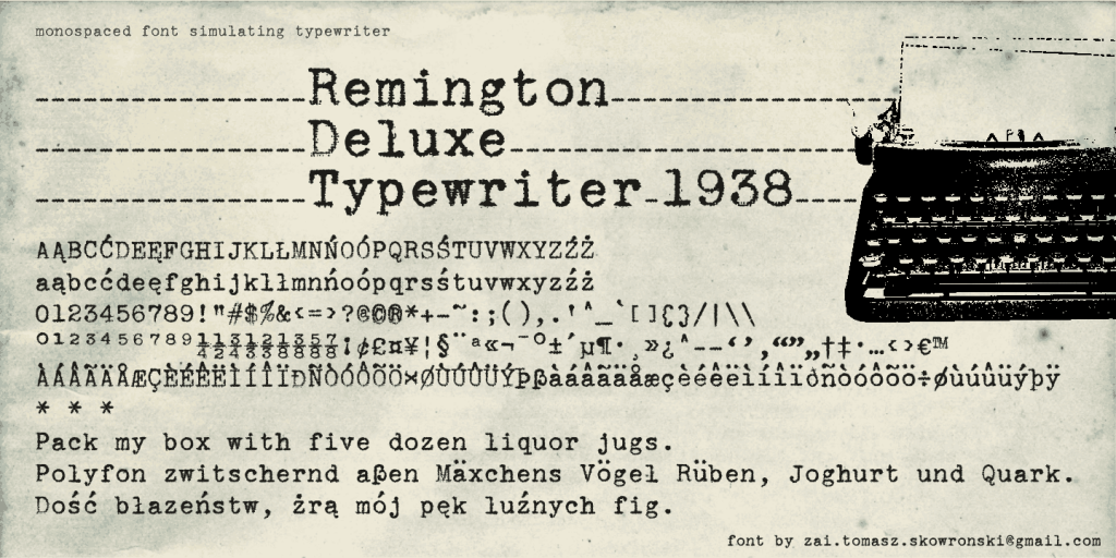 zai Remington Deluxe Typewriter 1938 illustration 1